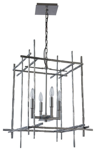 Tura 4-Light Medium Chandelier - Sterling Finish