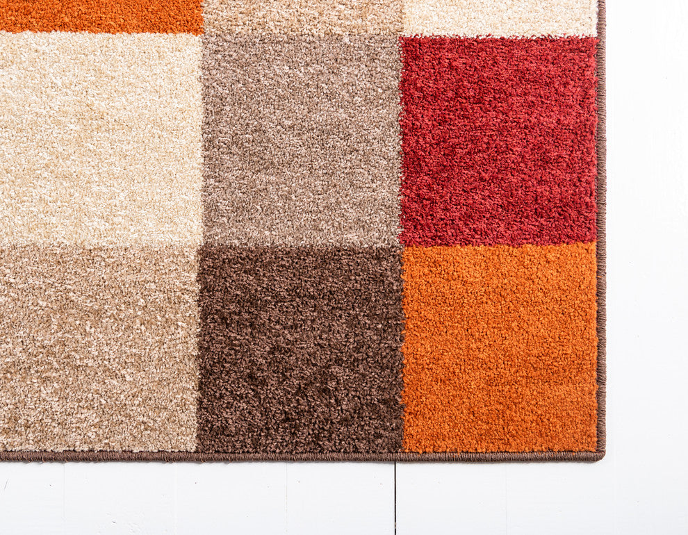 Unique Loom Multicolored Autumn Patchwork 2' 0 x 6' 0 Runner Rug