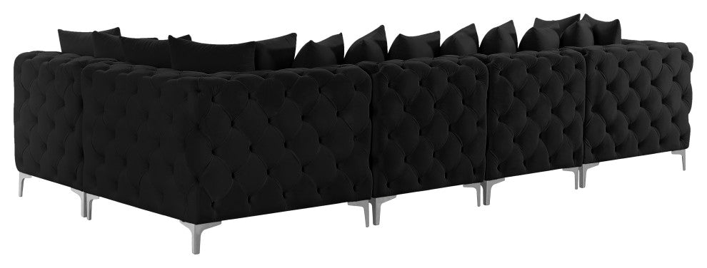 Tremblay Modular Sectional, Black, L-Shaped, 5-Piece: Armless (3), Corner (2)