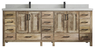 Malibu Mango 84 Double Sink Bath Vanity in Natural 2" Carrara Quartz