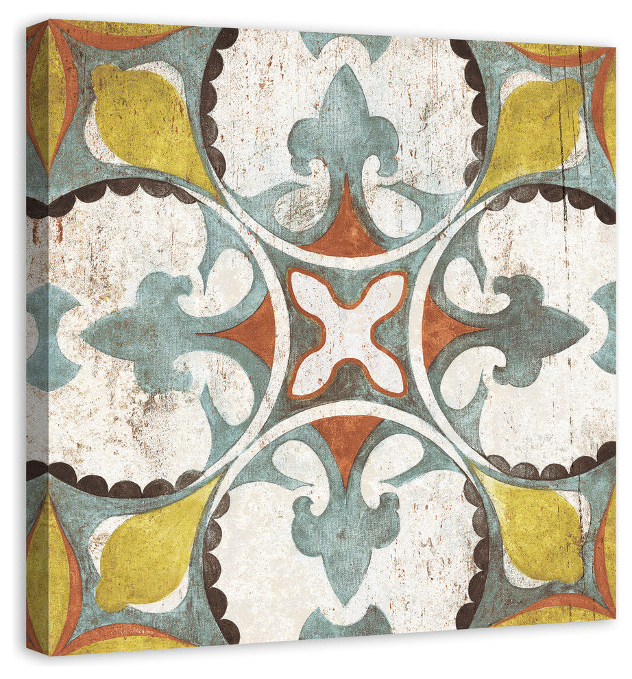 Moroccan Tile Pattern 36x36 Canvas Wall Art