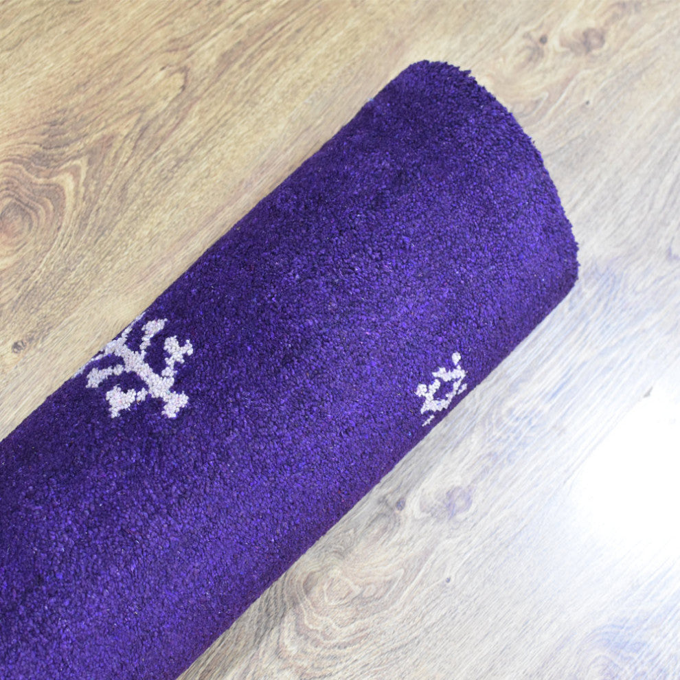 HAND KNOTTED LOOM SILK ECO-FRIENDLY AREA RUG -10'x10',Square,Purple,Contemporary