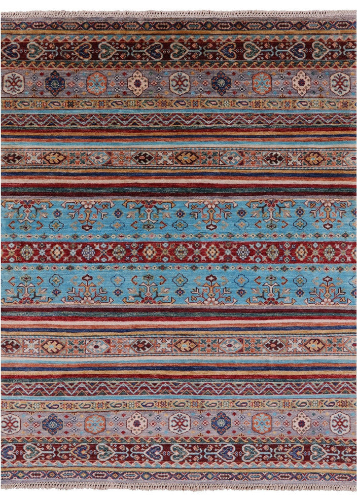 Khorjin Super Kazak Handmade Rug 5' 0" X 6' 4" Q7556
