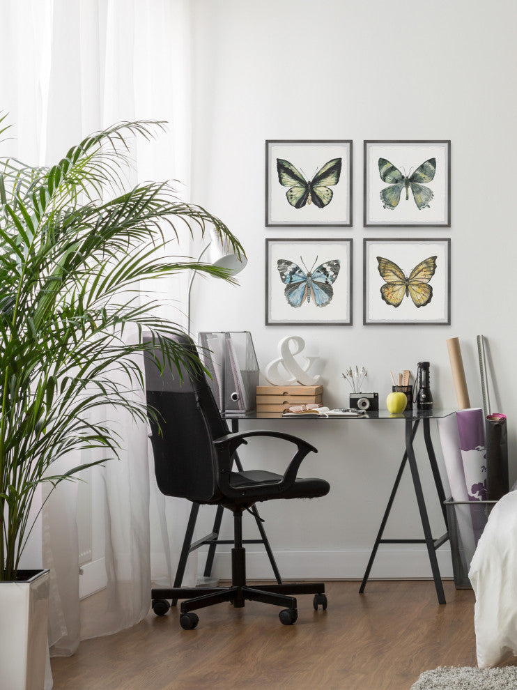 Fly Like a Butterfly Quadriptych, Set of 4, 18x18 Panels