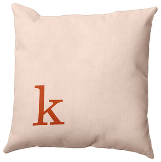 16"x16" Modern Monogram Decorative Throw Pillow, Sienna