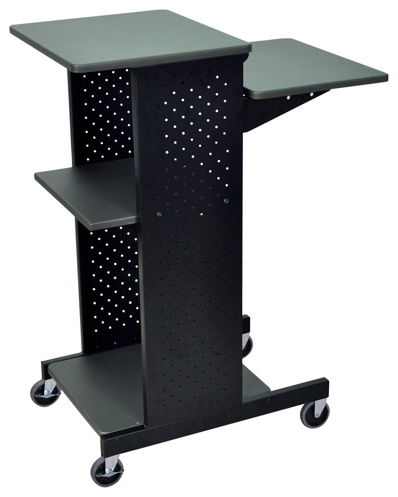 Luxor Gray 4-Shelf Mobile Presentation Station