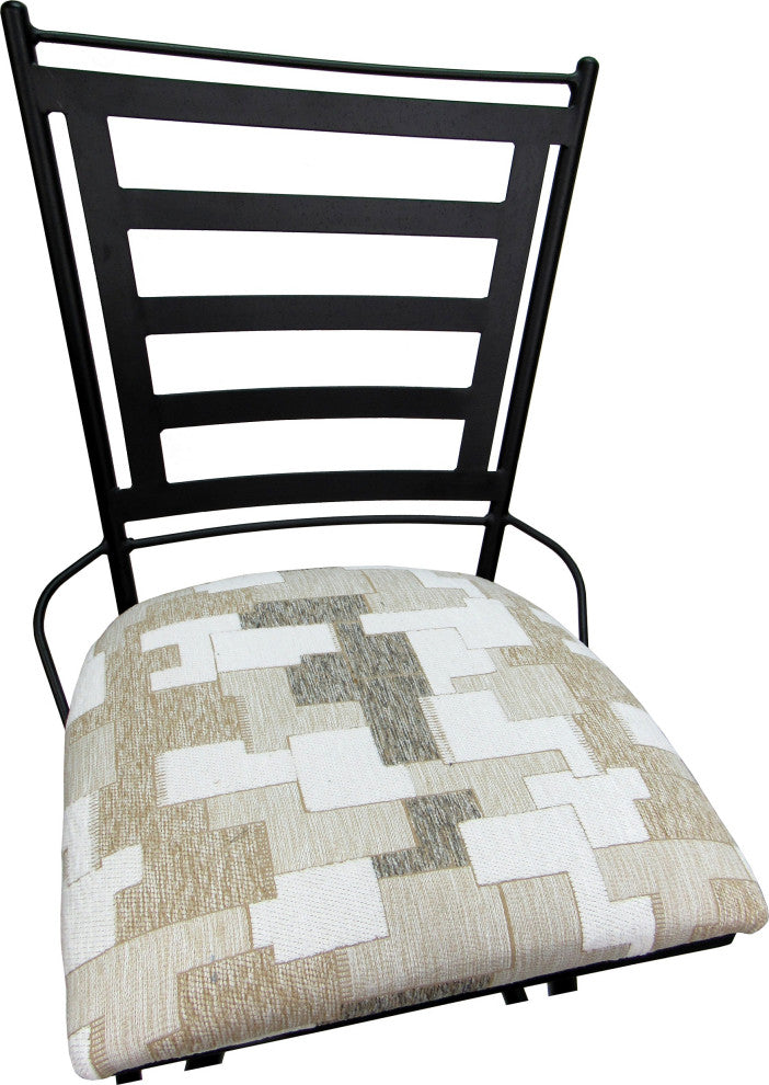 Outdoor/Indoor Bar Stool Armless Jenna 26" 30" 35" Seat, Craftsman Whitelinen - Black, 26"