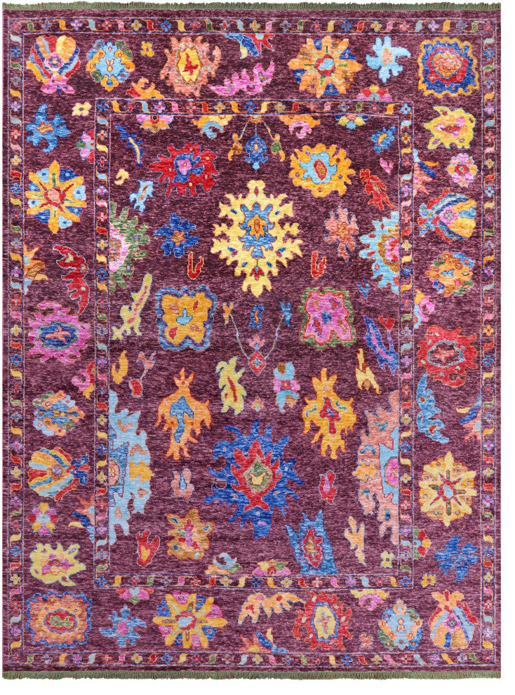 10' 3" X 13' 8" Hand Knotted Turkish Oushak Wool Rug - Q14783