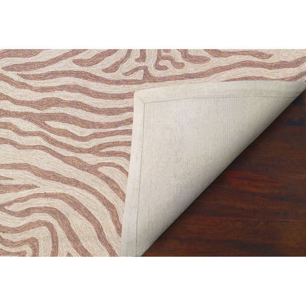Ravella Zebra Indoor/Outdoor Rug, Brown, 8' Square