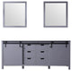 Marsyas 80" Dark Gray Double Bathroom Vanity Cabinet, 30" Wall Mirrors
