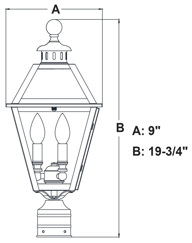 Vaxcel Nottingham 9" Outdoor Post Light, Textured Black