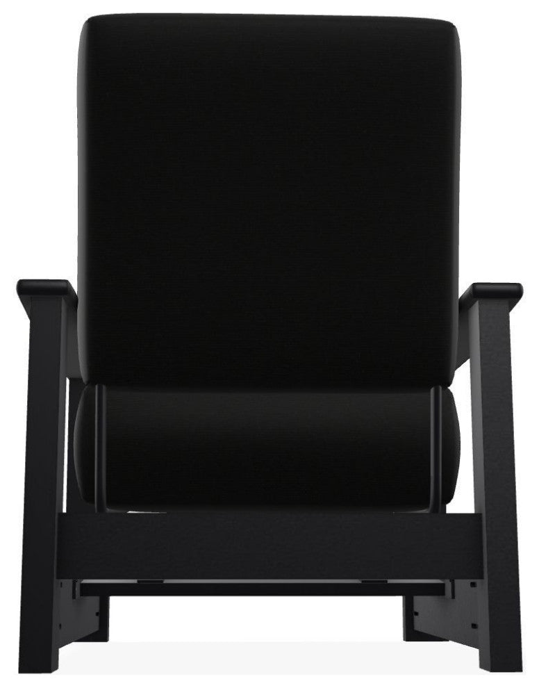 Leeward Deep Seat Outdoor Armchair with Hidden Motion, Black/Black