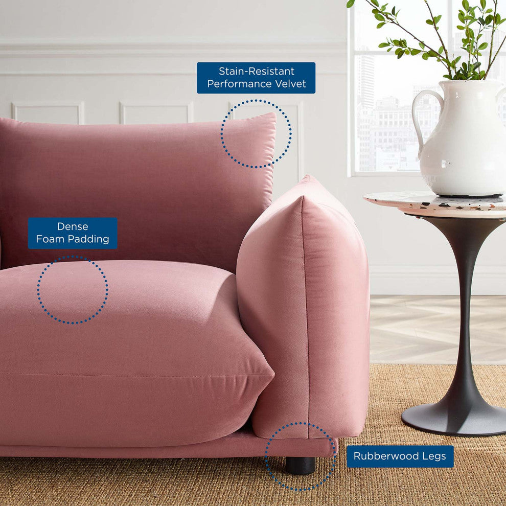 Armchair Accent Chair, Velvet, Pink, Modern, Living Lounge Hotel Hospitality