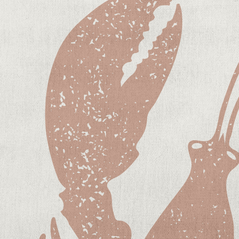 26x26" Lobster Nautical Decorative Indoor Pillow, Mauve and White