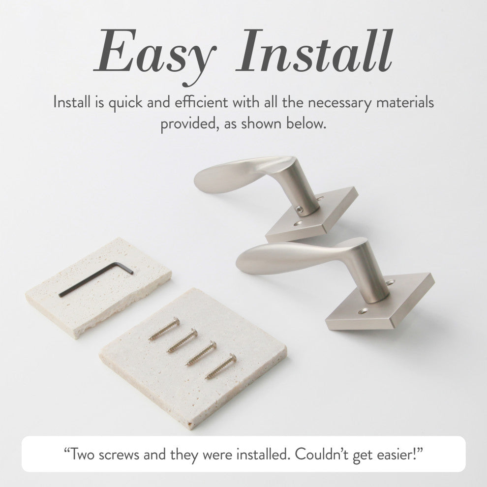 Modern Heavy Duty Designer Interior Door Lever - Lafayette Collection, Satin Nickel, Double Dummy