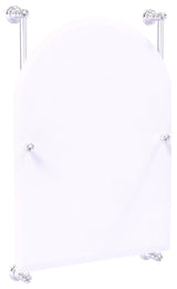 Carolina Crystal Arched Top Frameless Rail Mounted Mirror, Satin Chrome