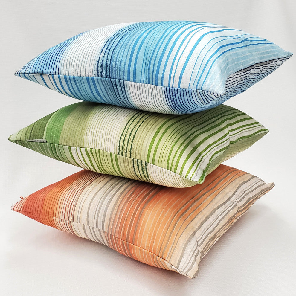 Sedona Stripes Orange Throw Pillow 17x17, with Polyfill Insert