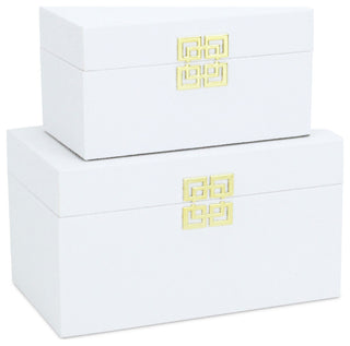 Midnight Charm Keepsake Boxes, Set of 2, White