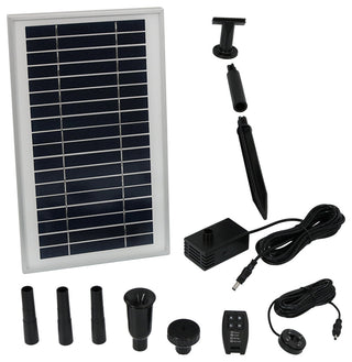 Sunnydaze 105 GPH Solar Pump Kit, Battery Pack, 55" Lift, Remote Control