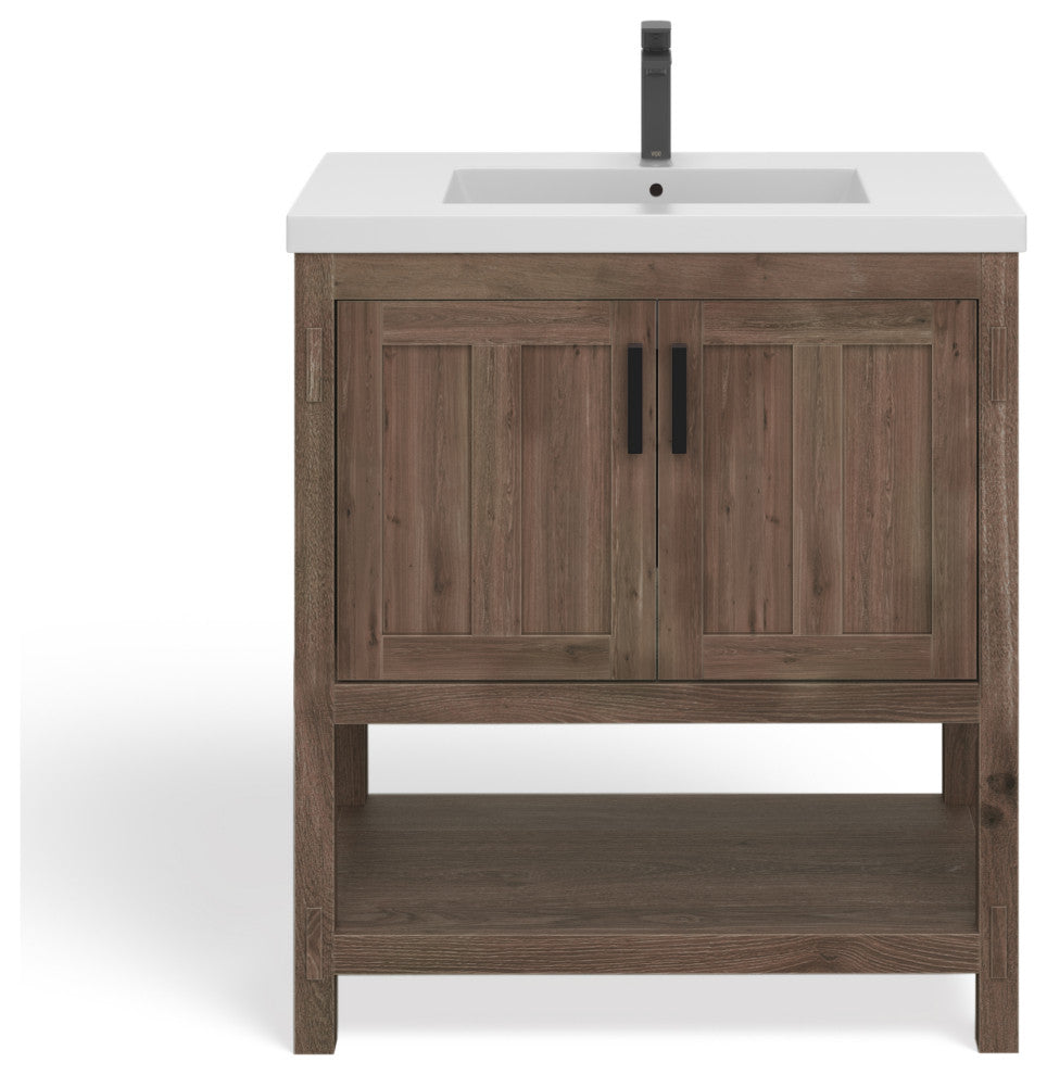 The Betsy Bathroom Vanity, Brown, 30", Single Sink, Freestanding