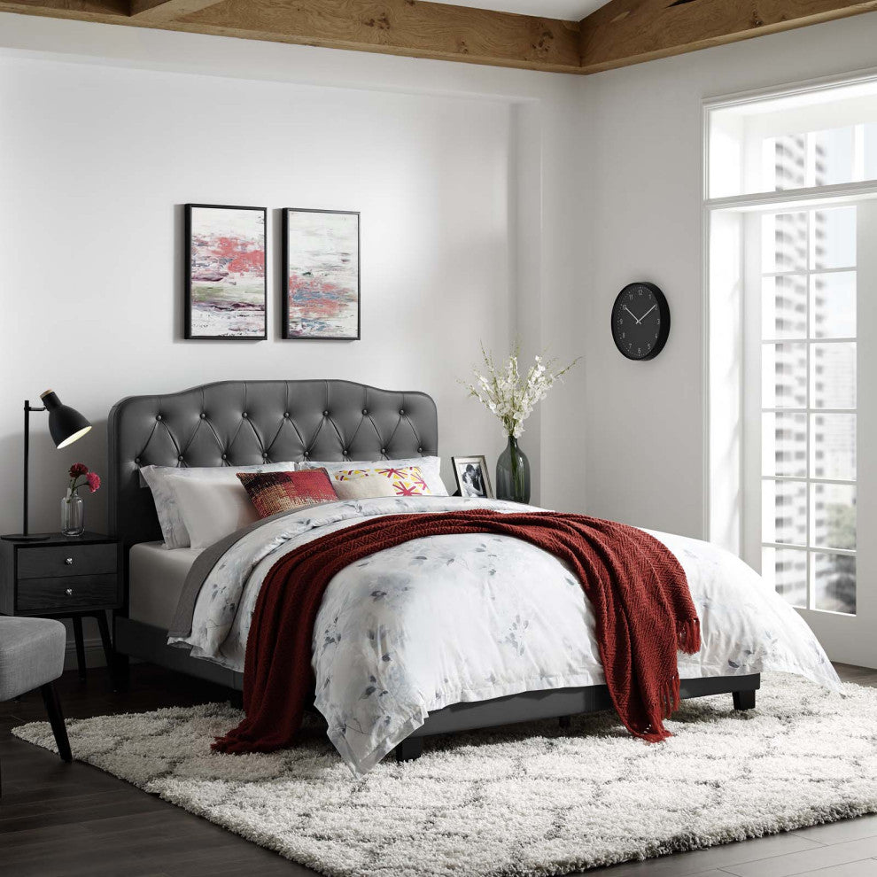 Amelia Queen Faux Leather Bed by Modway