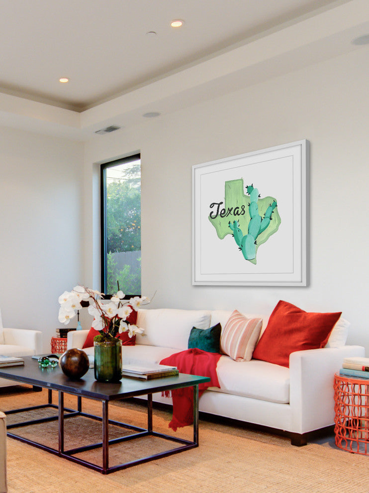 "Green Texas" Framed Painting Print, 24x24