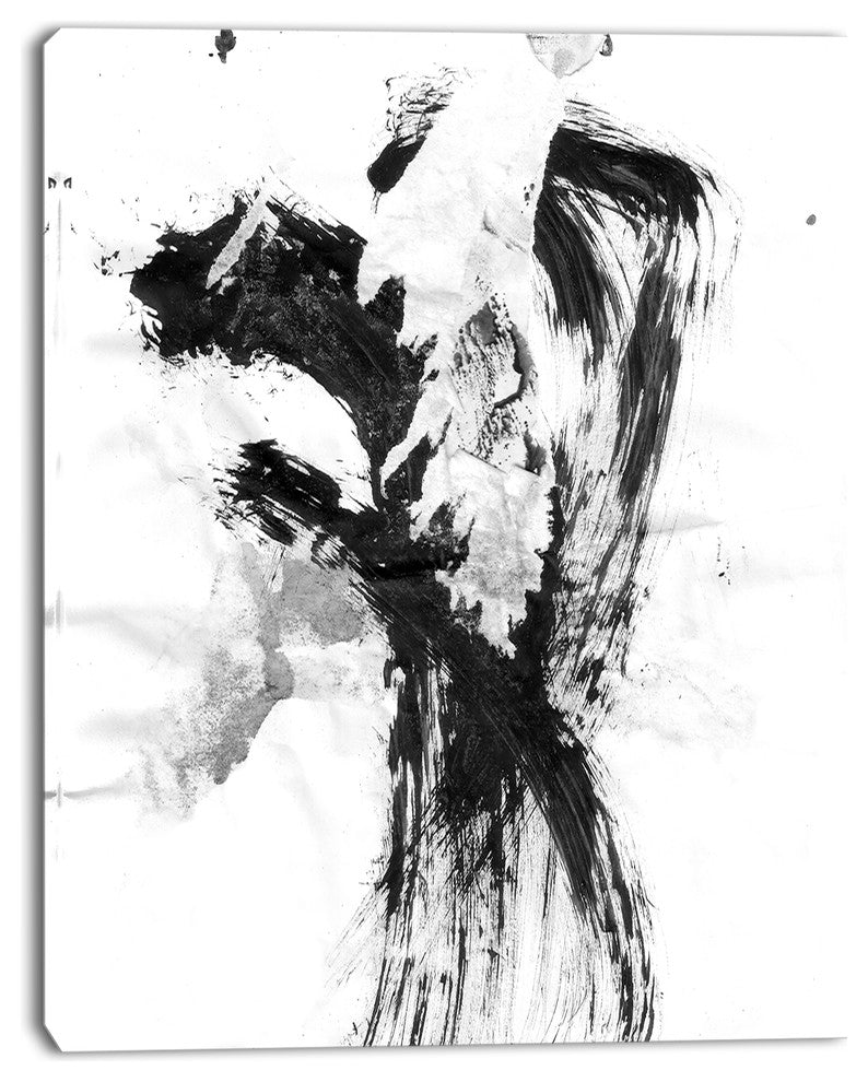 "Black Abstract Paint Stain" Canvas Print, 30"x40"