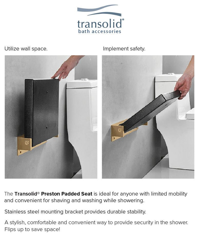 Transolid PPS1420UP-09CB Preston 14x20  FlipUp Seat, Black/Champagne Bronze