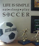 Life is Simple-Soccer Wall Decal, 22", Mustard