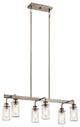 Kichler Braelyn 6 Light Linear Chandelier in Classic Pewter