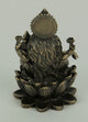 Bronze Finish Lakshmi Hindu Goddess On Lotus Figurine