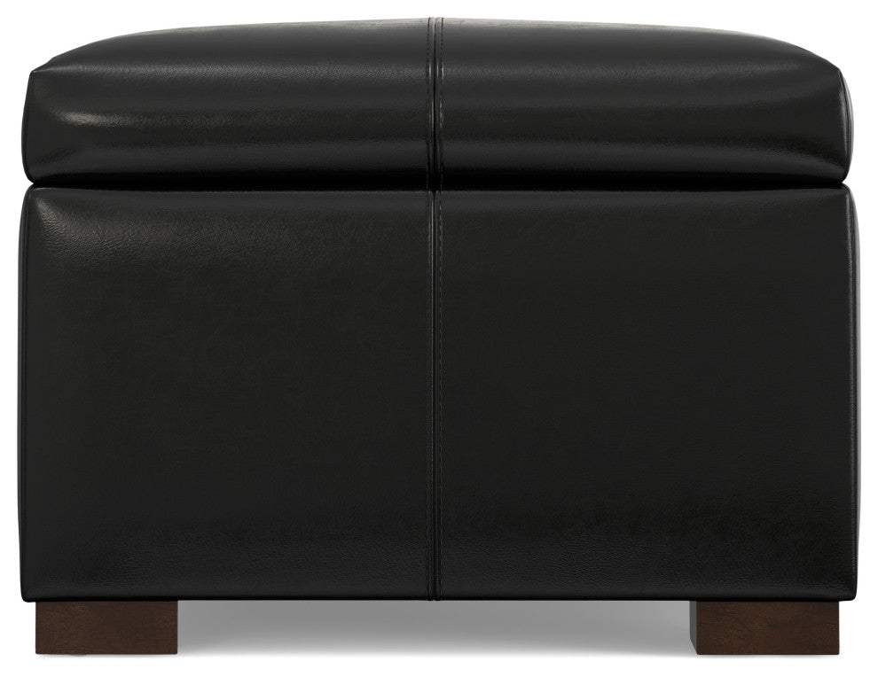 Gabbie Rectangular Storage Ottoman, Midnight Black