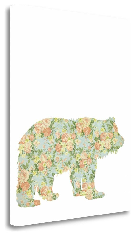 "Floral Bear" By Tara Moss, Giclee Print on Gallery Wrap Canvas, Ready to Hang
