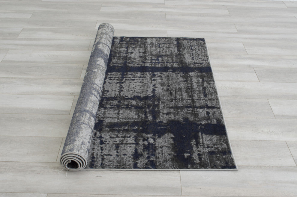 Allstar Rugs Modern and Contemporary Rectangular Accent Rug, Gray, 8'x10'