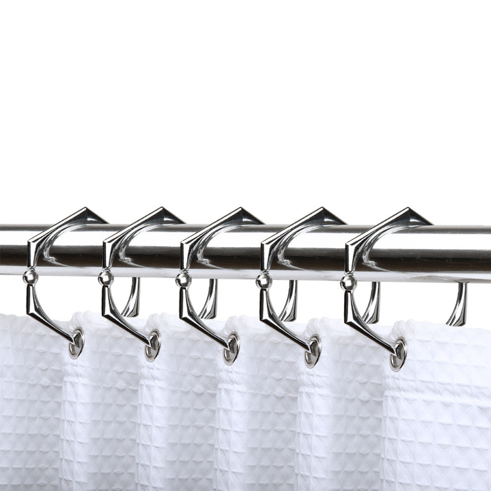 Utopia Alley Shower Hooks - Shower Curtain Rings for Bathroom, Set of 12, Chrome