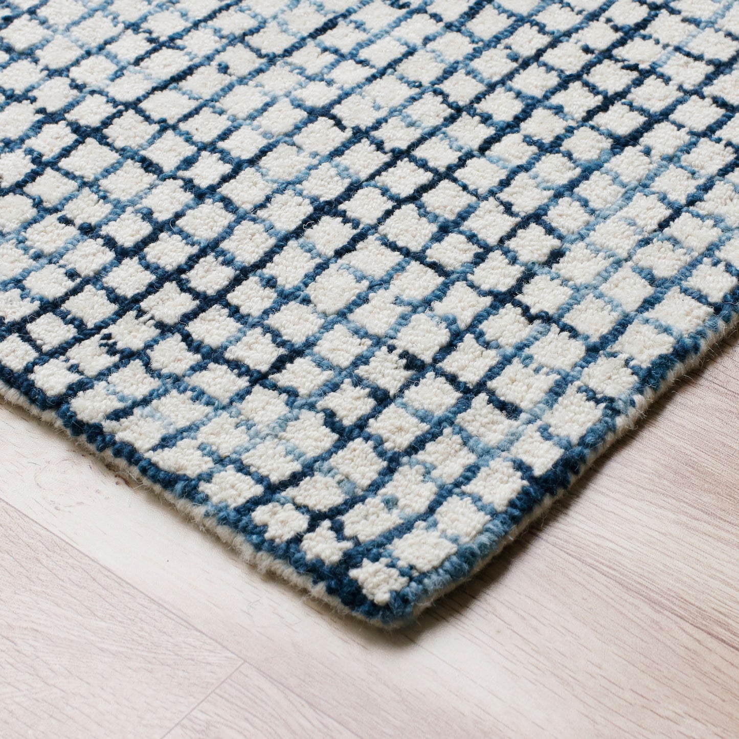 Indigo Grid Area Rug, 7'9"x9'9"