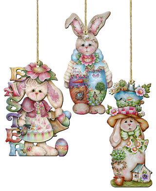 Easter Wood Ornament Set of 3