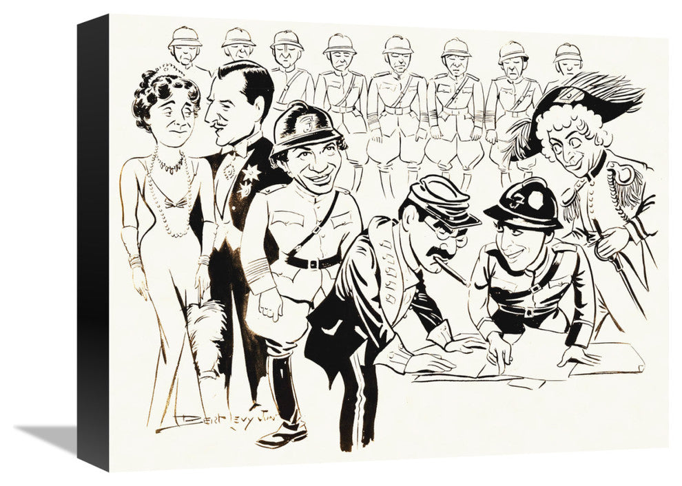 "Marx Brothers - Duck Soup - Drawings 01" Canvas Giclee, 16"x13"