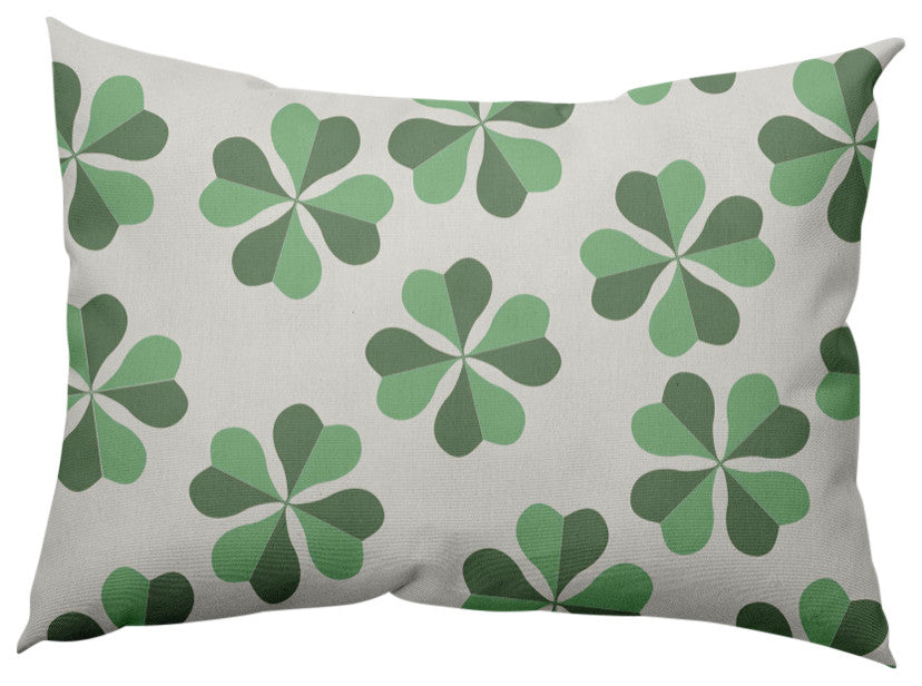 Lucky Patch St. Patrick's Day Lumbar Pillow, Laurel Tree Green, 14x20"