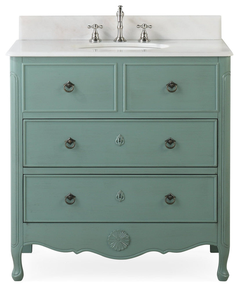 34" Dalleville Vintage Blue Bathroom Vanity