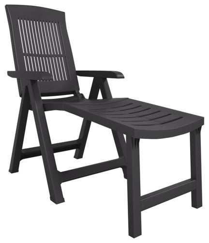 vidaXL Sun Lounger Patio Furniture Outdoor Lounge Chair Anthracite Plastic