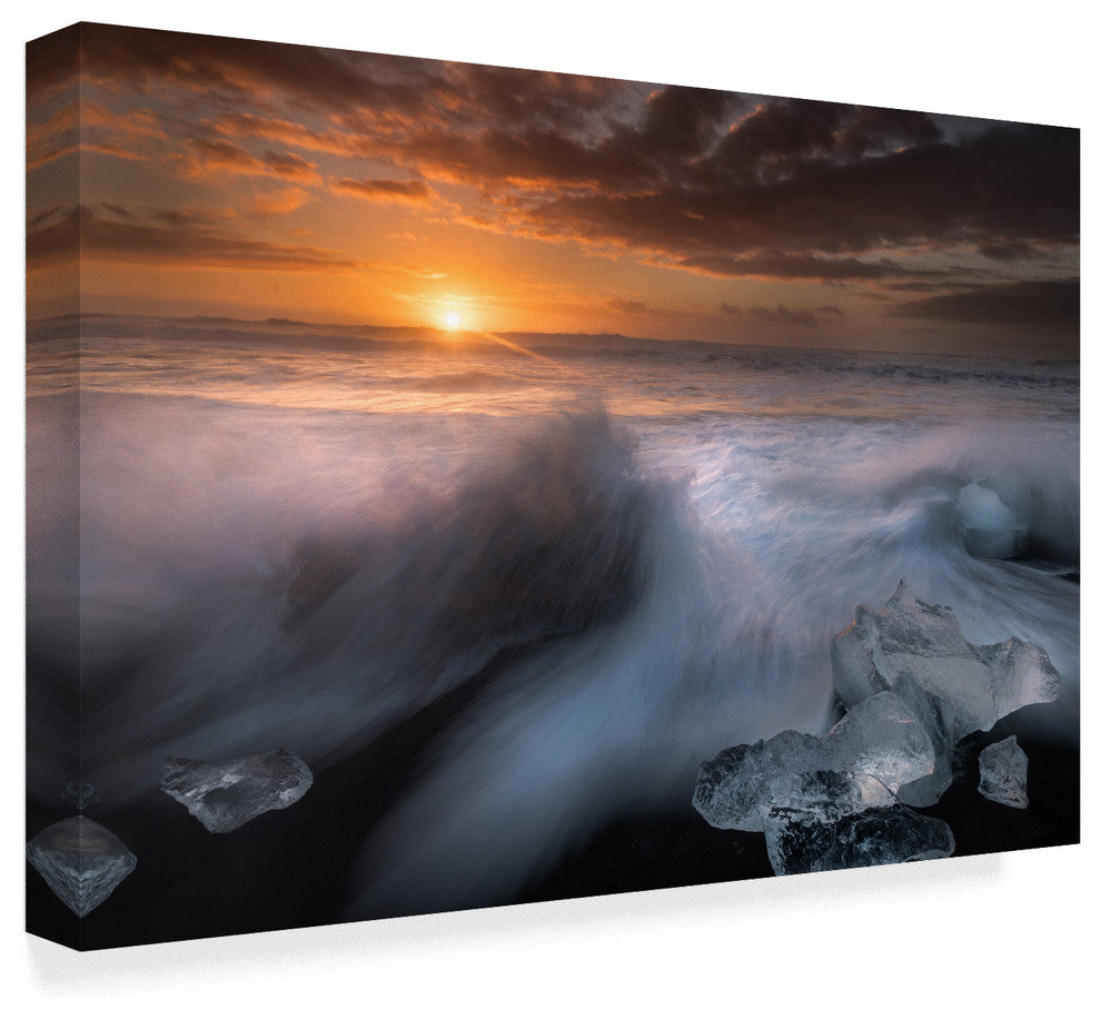 Alfred Forns 'Dawn At Jokulsarlon' Canvas Art, 47"x30"