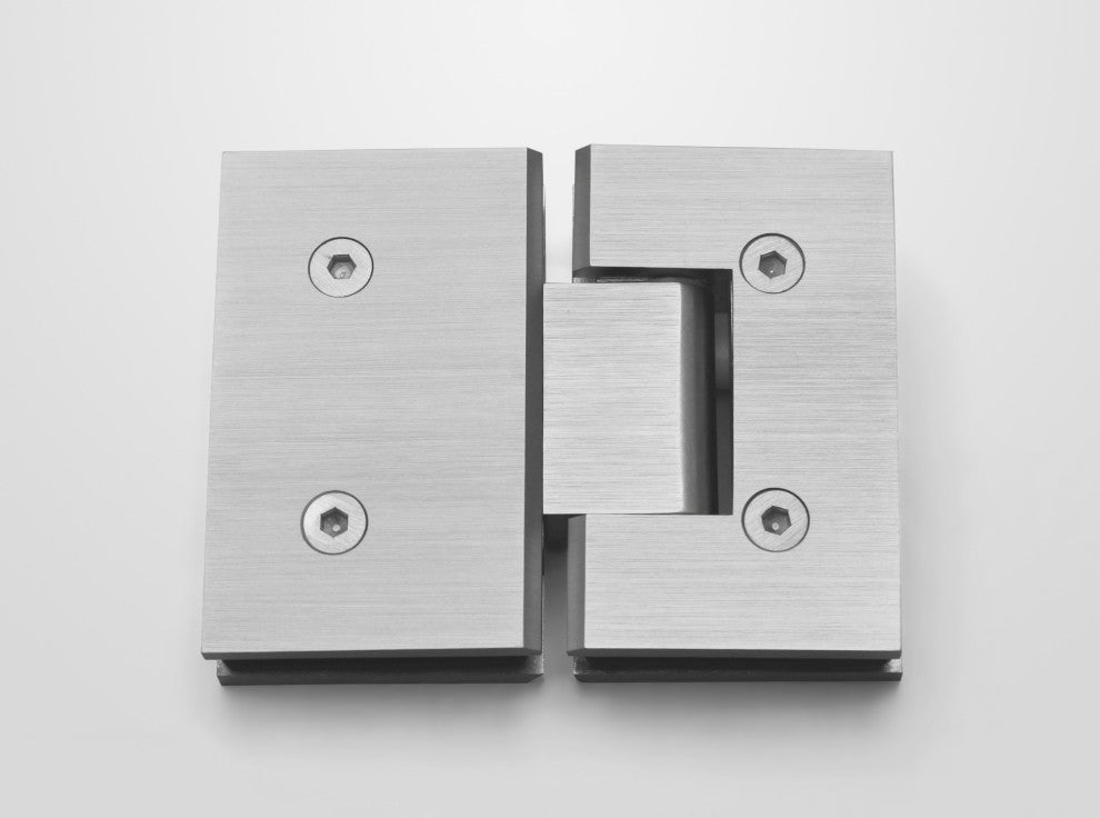 78"x45" Frameless Shower Door, Glass Hinge, Brushed Nickel