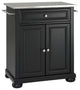 Alexandria Stainless Steel Top Portable Kitchen Island, Black Finish