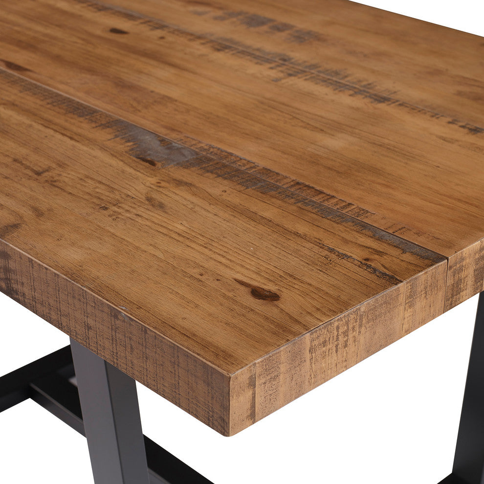 52" Distressed Solid Wood Dining Table, Reclaimed Barnwood