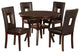 5 Piece Rubberwood Dining Set With Table And 4 Chairs Brown