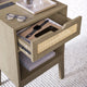 Set of 2 End Table with Outlet Strip, Drawer and Open Cabinet (Nature)