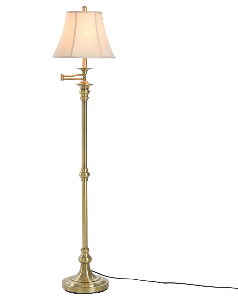 Swing Arm Floor Lamp Menlo Bronze, Antique Brass