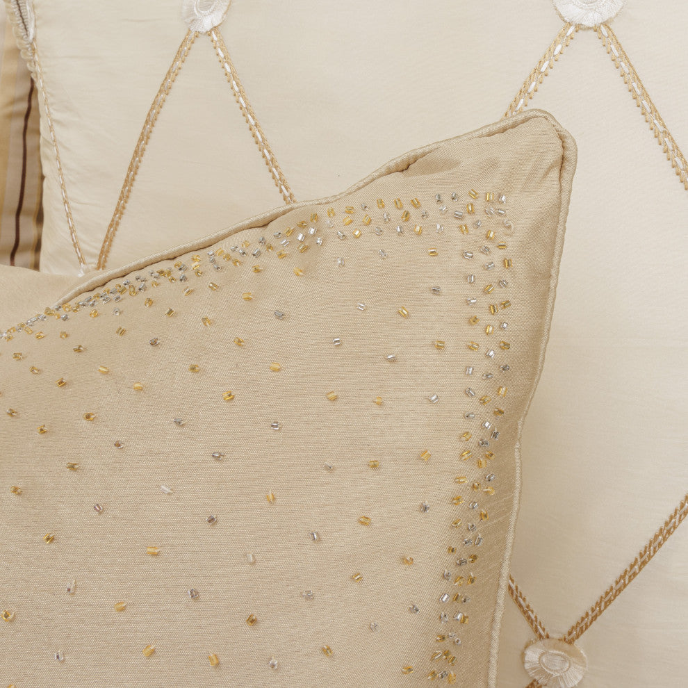 Aico Amini Luxembourg 13 Pc King Comforter Set in Creme