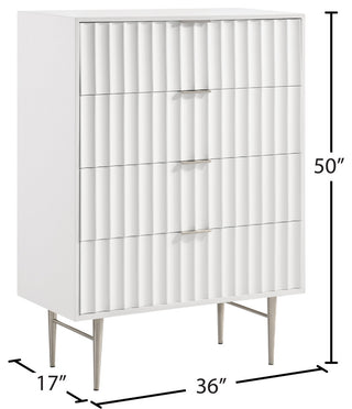 Modernist Medium Gloss Finish Chest, Brushed Chrome